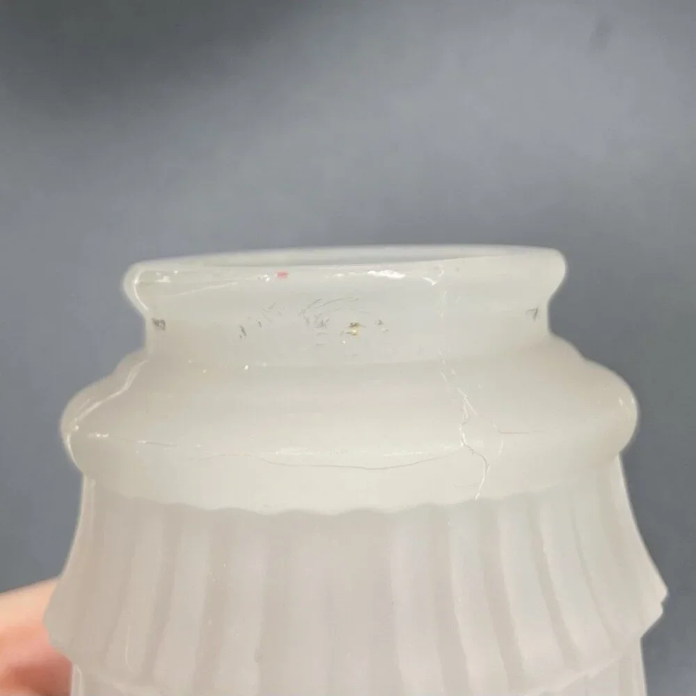 Vintage Frosted Glass Light Shades Lot 3 Art Deco Mid Century 2.25” Fitter READ